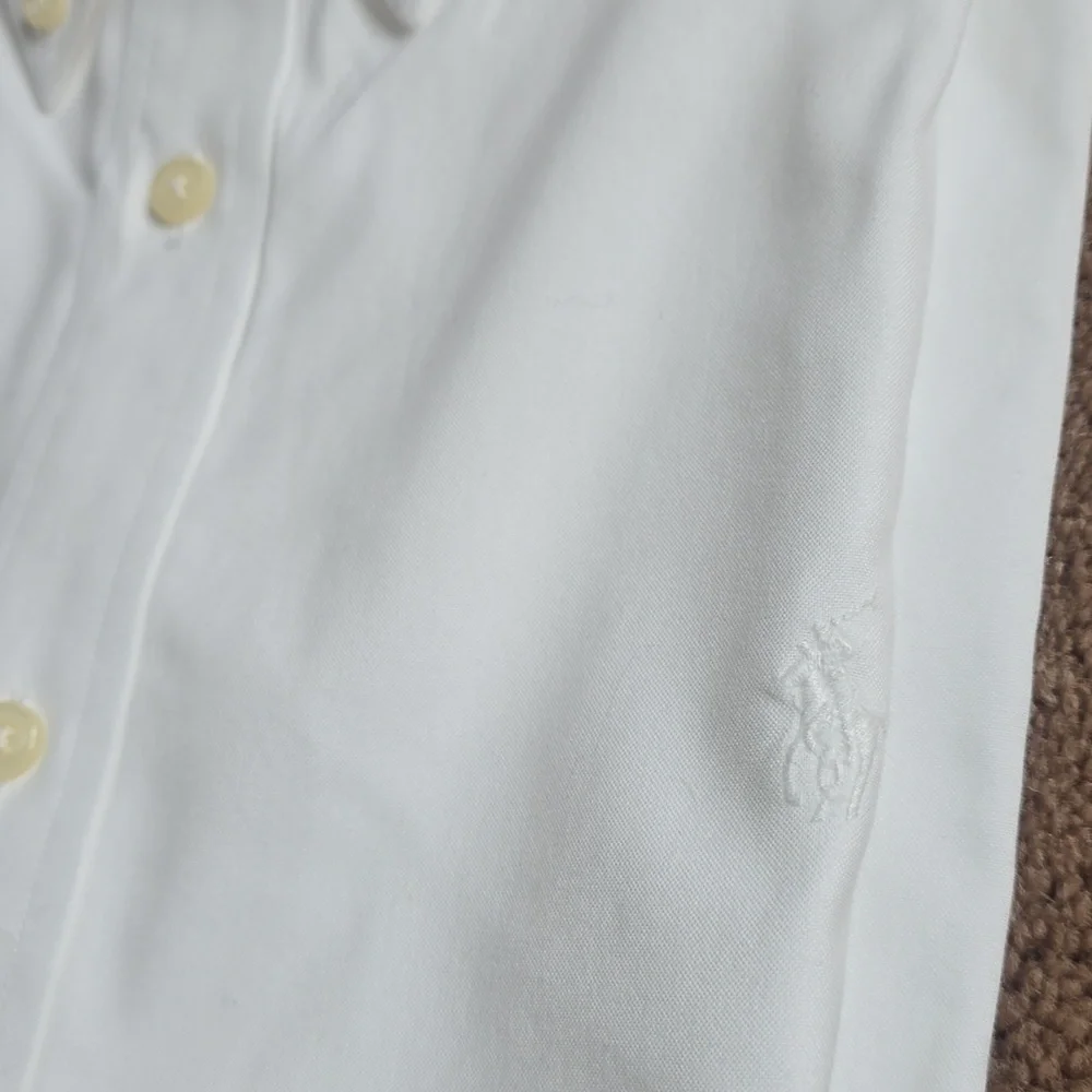 Ralph Laurn, Non-iron, 18-34/35 White Button Down Mens Shirt - Picture 3 of 5